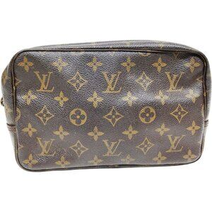 (L4) Louis Vuitton Clutch Bag Brown Monogram